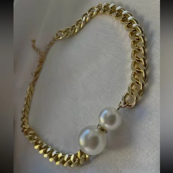 Vintage Pearl Elegant Gold Necklace - Picture 1 of 8